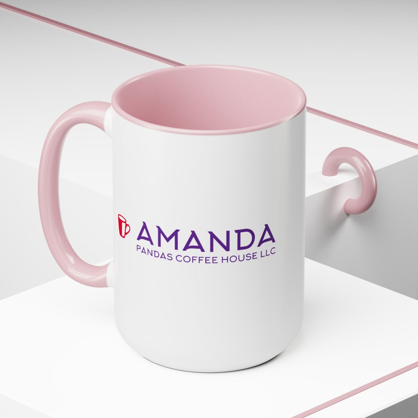 Amanda Pandas Coffee House LLC V3 Two-Tone Coffee Mugs, 15oz