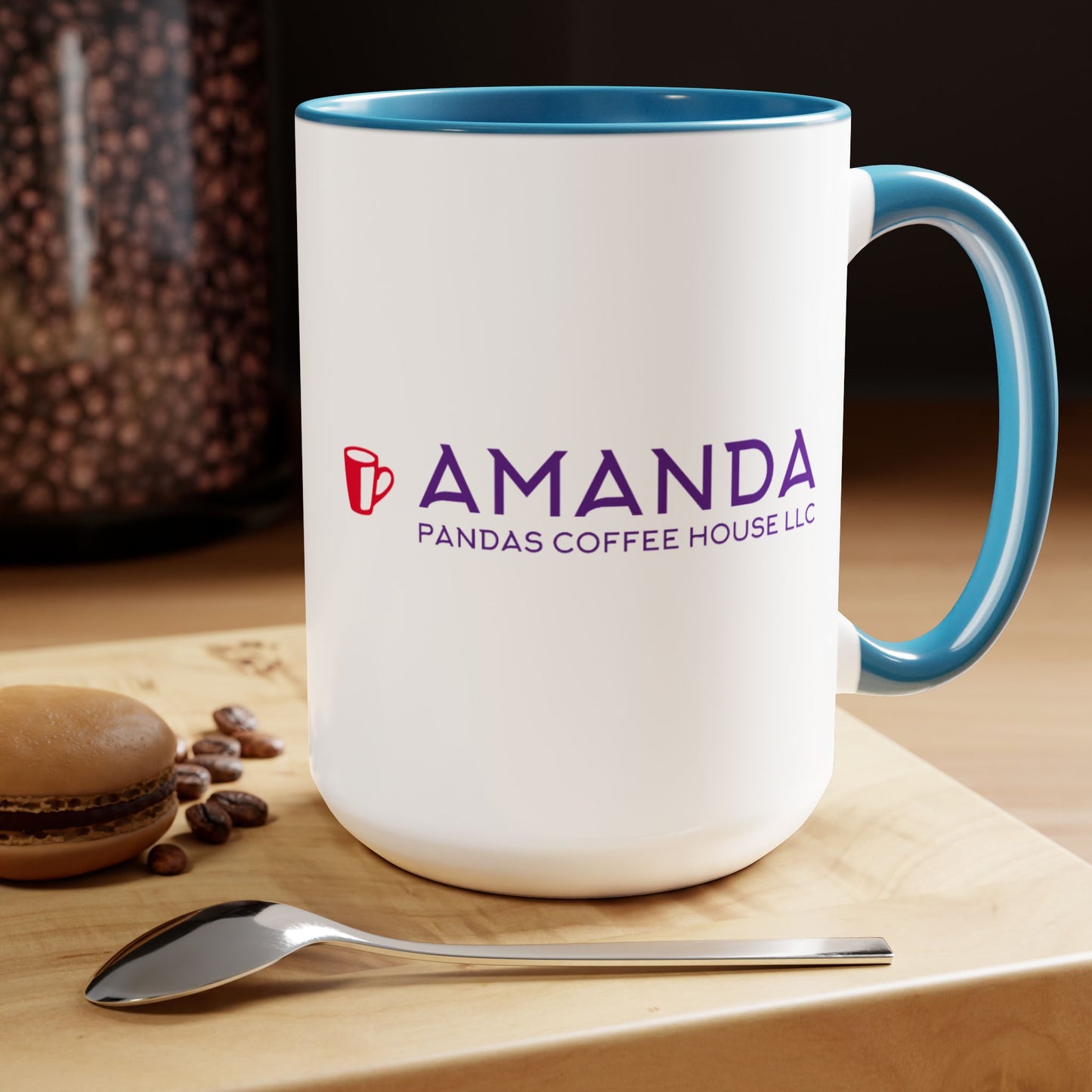 Amanda Pandas Coffee House LLC V3 Two-Tone Coffee Mugs, 15oz