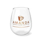 Amanda Pandas Coffee House LLC V2 Stemless Wine Glass, 11.75oz