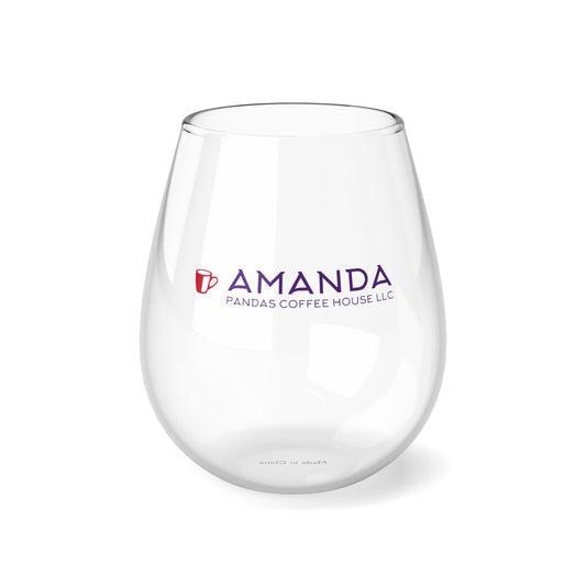 Amanda Pandas Coffee House LLC V1 Stemless Wine Glass, 11.75oz