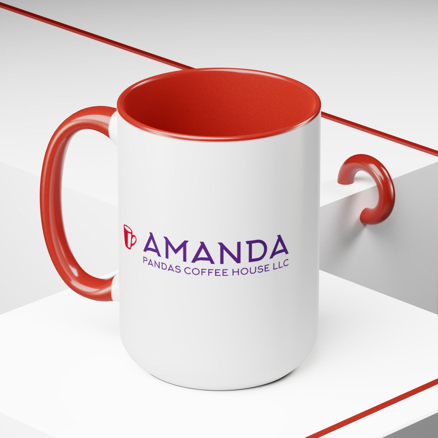 Amanda Pandas Coffee House LLC V3 Two-Tone Coffee Mugs, 15oz