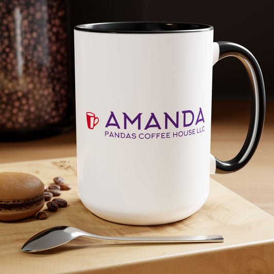 Amanda Pandas Coffee House LLC V3 Two-Tone Coffee Mugs, 15oz