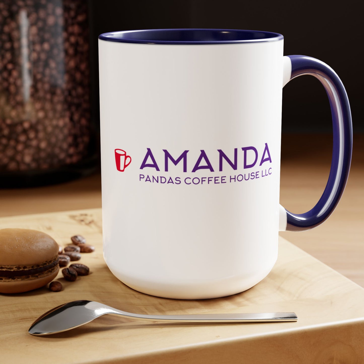 Amanda Pandas Coffee House LLC V3 Two-Tone Coffee Mugs, 15oz