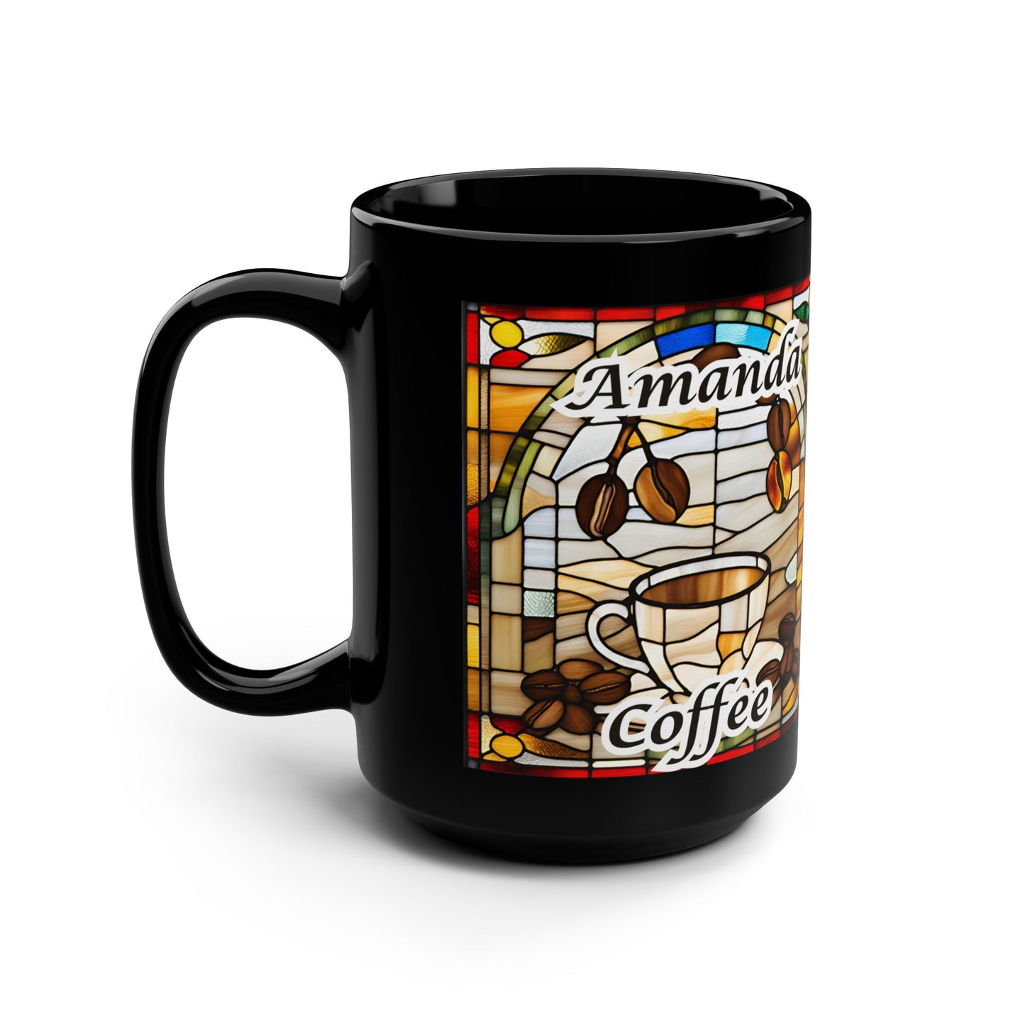 Amanda Pandas Coffee House LLC VJ24 Taza negra, 15 oz