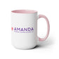 Amanda Pandas Coffee House LLC V3 Two-Tone Coffee Mugs, 15oz