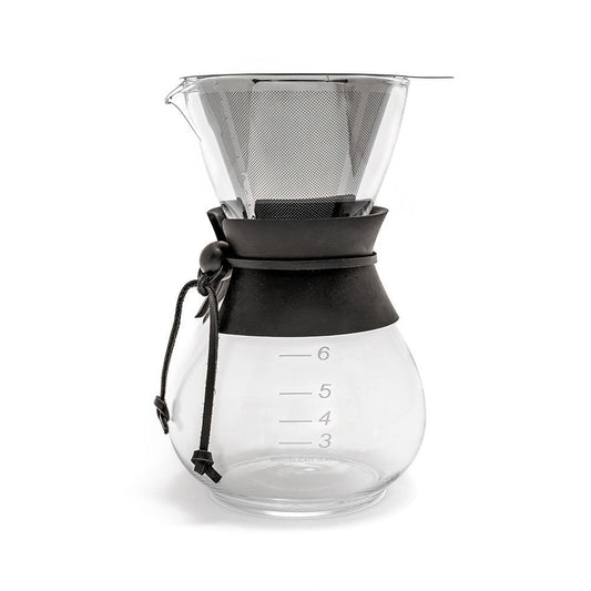 Yama Kaffeekanne aus Glas mit Kegelfilter aus Edelstahl – 30 oz